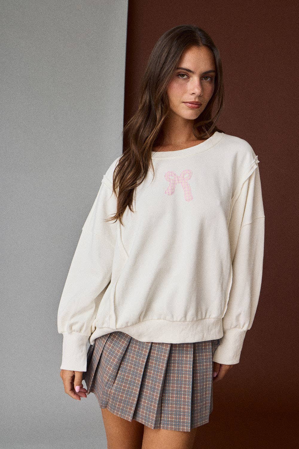 Bow Patch Pullover Sweater