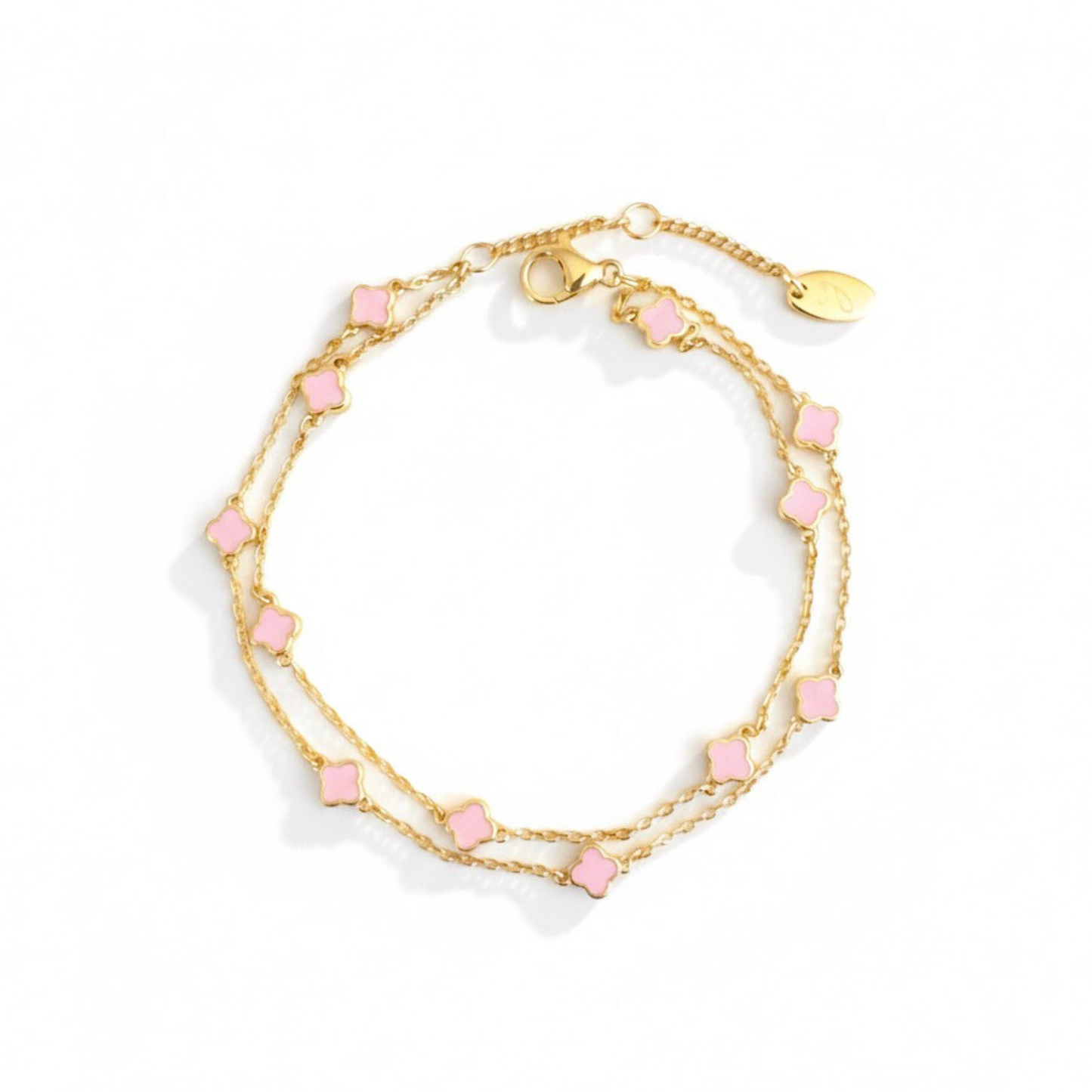 Petite Clover Layered Chain Bracelet