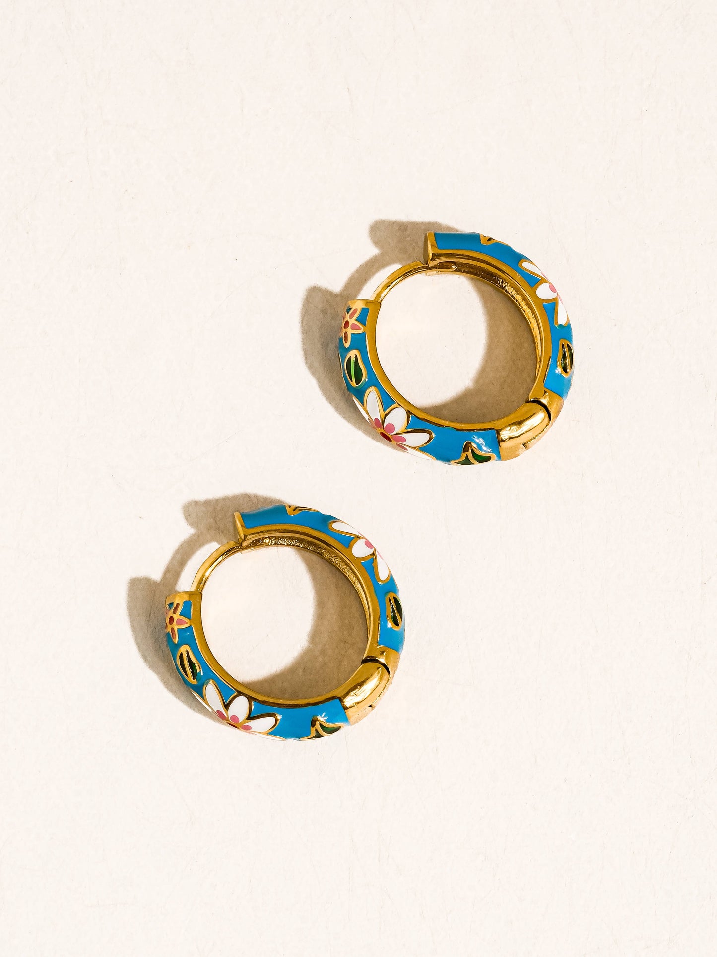 Isabeau 18K Gold Non-Tarnish Vintage Floral Hoop Earrings