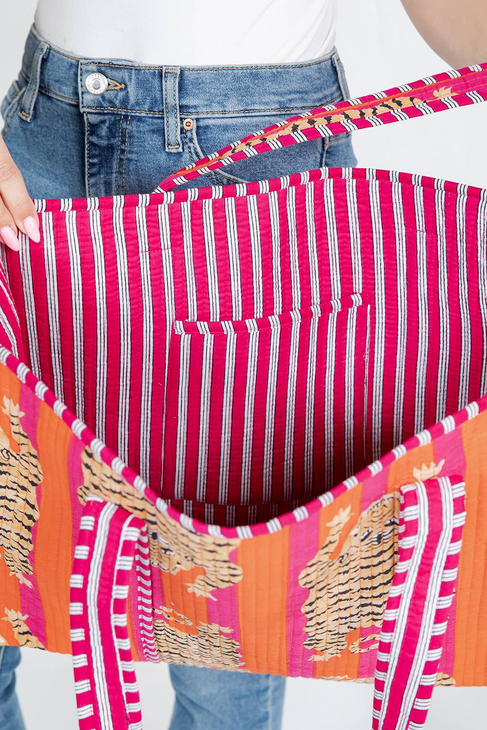 Orange Tiger Handmade Reversible Tote Bag