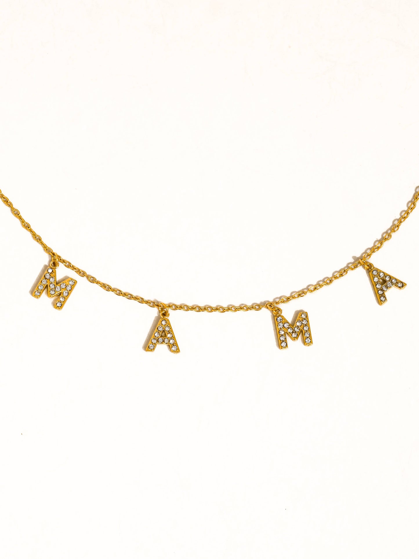 Moana CZ Mama Letter Necklace
