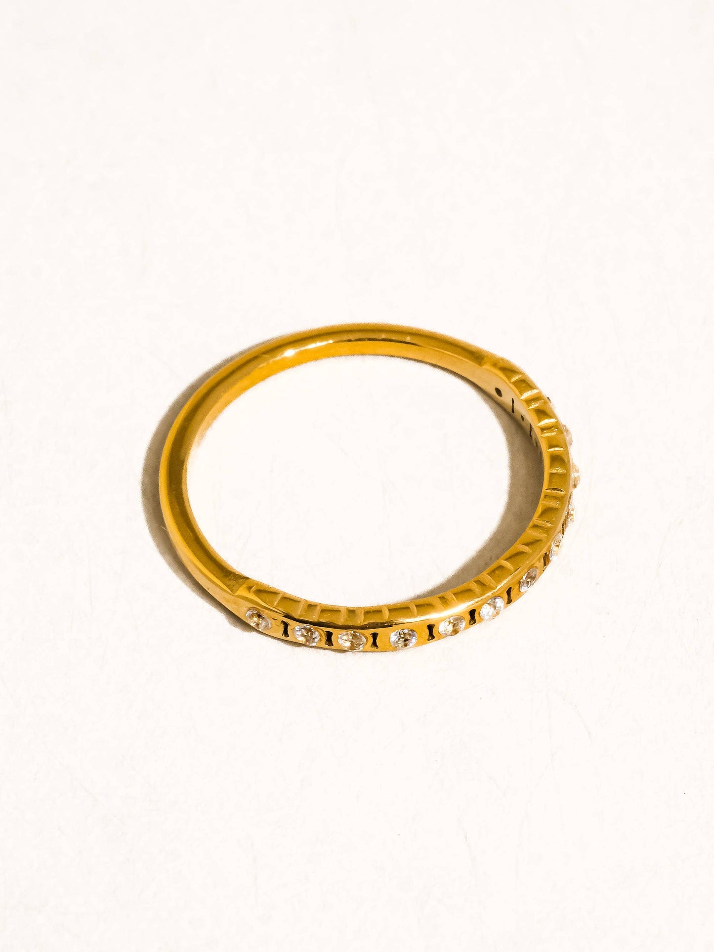 Flair 18K Gold Non-Tarnish Thin CZ Band