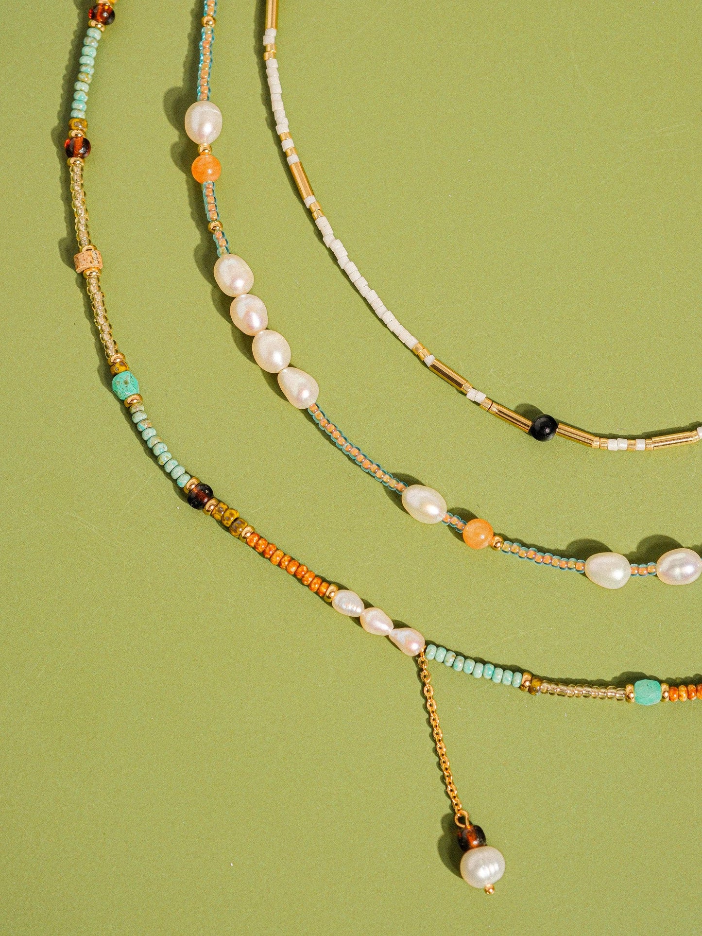 18K Handmade Odette Bohemian Stack Beaded Necklaces
