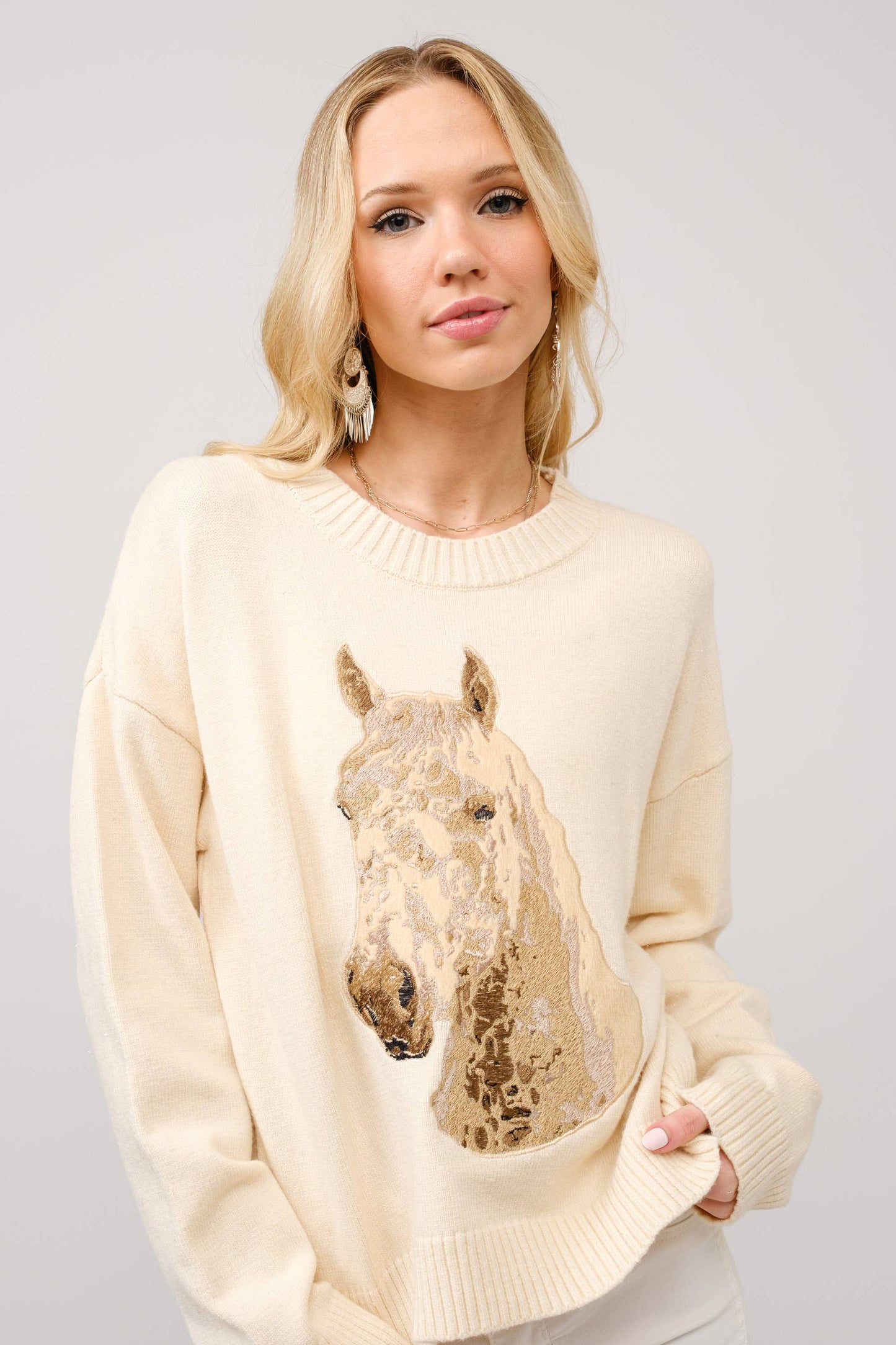 Stallion Crew Neck Sweater