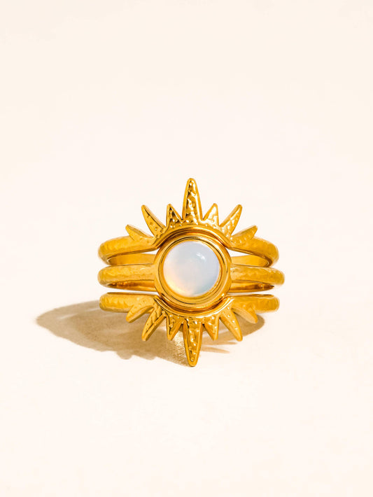 Nerina Sunburst Opal Stackable Ring