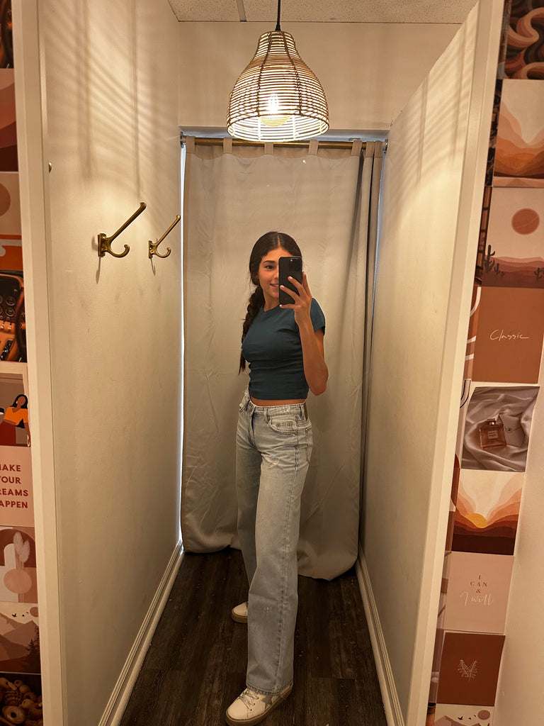 BLUE LATTE LOWRIDER WIDE LEG JEANS - ONE TEASPOON