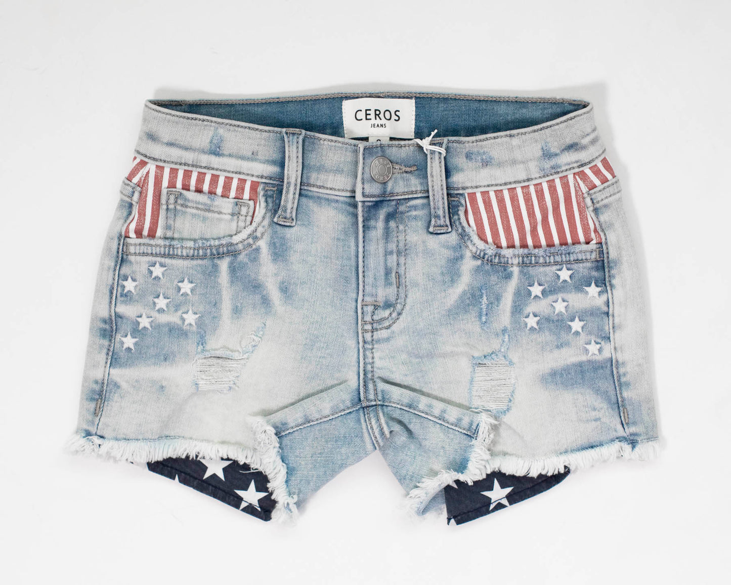 Patriotic Tween Denim Shorts - Ceros