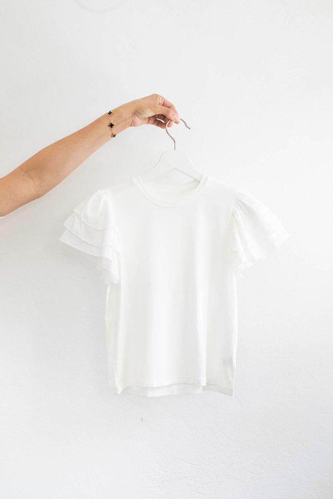 Erin Tee  Ruffle Sleeve Top (Tweens) - Katiej NYC