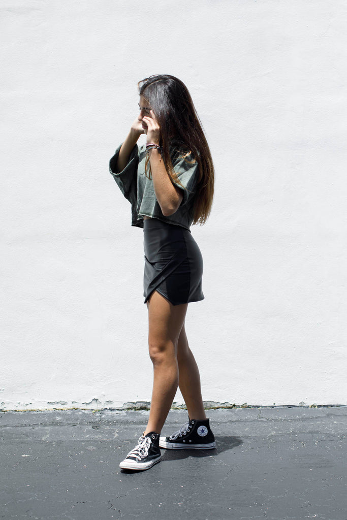 Leather Asymmetrical Skirt (Tween) - CC
