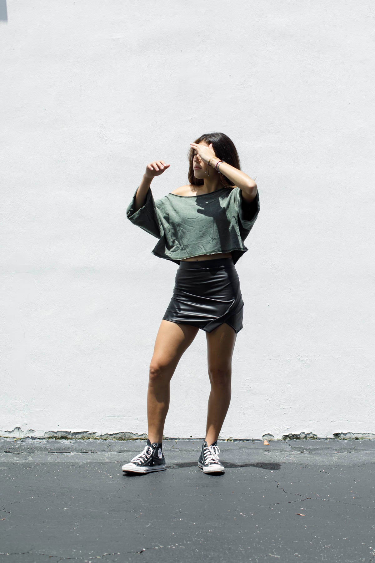 Leather Asymmetrical Skirt (Tween) - CC