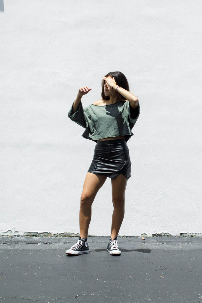 Leather Asymmetrical Skirt (Tween) - CC