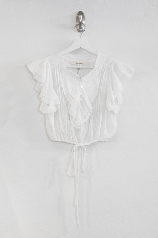 White Gauze Button Down Top - RV