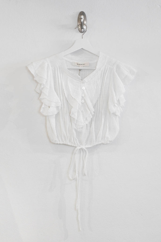 White Gauze Button Down Top - RV