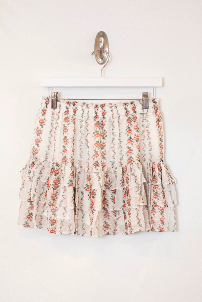 Rosie Stripe Tiered Ruffle Mini Skirt Women's
