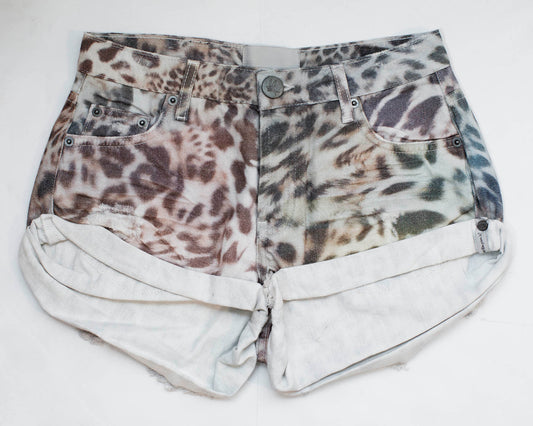 Animal Bandit Low Waist Denim Shorts - One Teaspoon