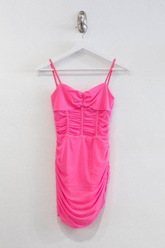 Lola Mesh Dress Matte Hot Pink (Junior) - Katie J