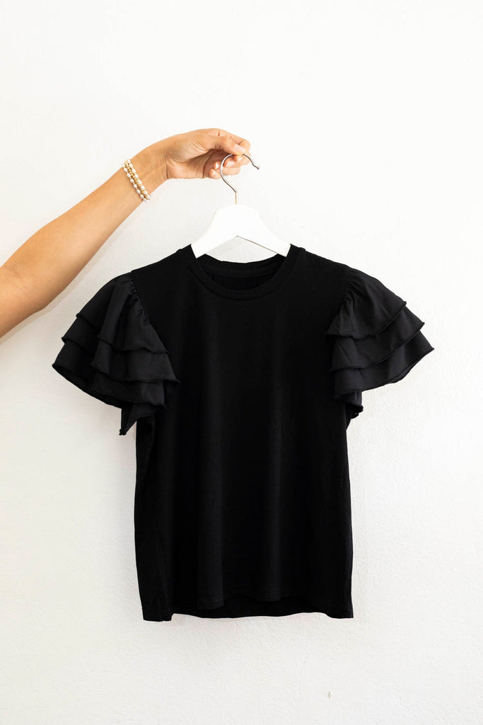 Erin Tee  Ruffle Sleeve Top (Tweens) - Katiej NYC