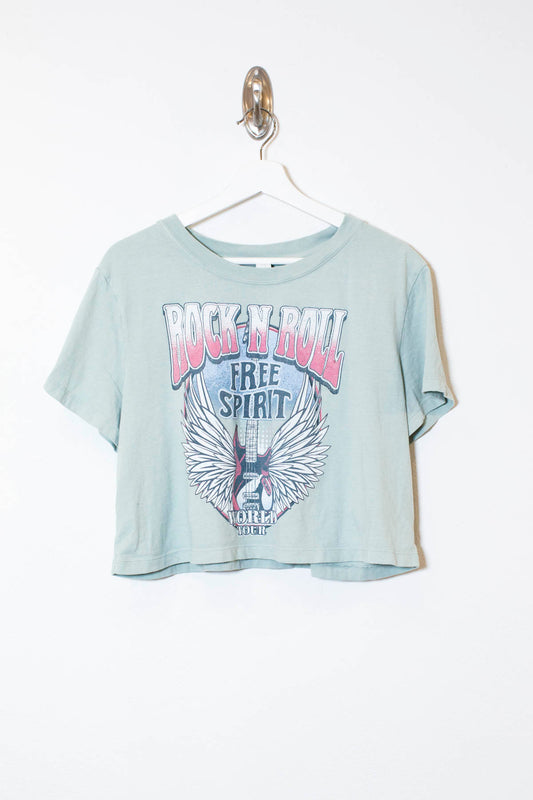 Free Spirit Rock & Roll Graphic Crop Top