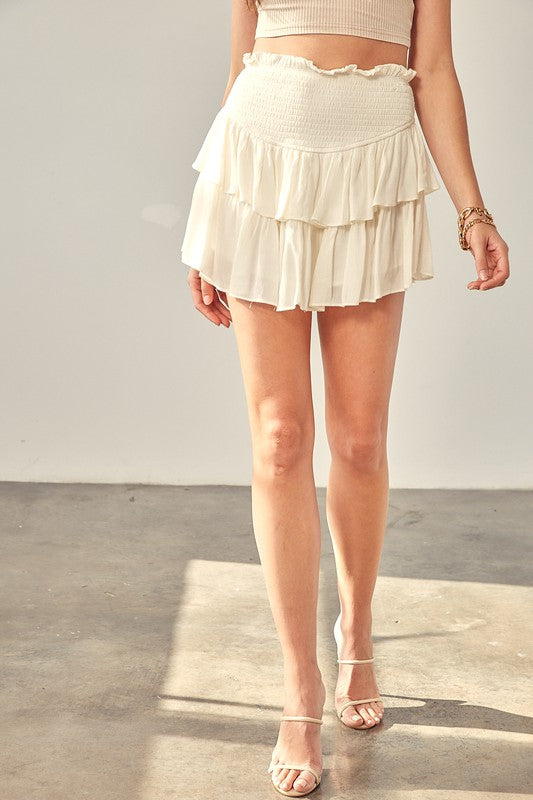 MS W Ruffle Skirt With Shorts