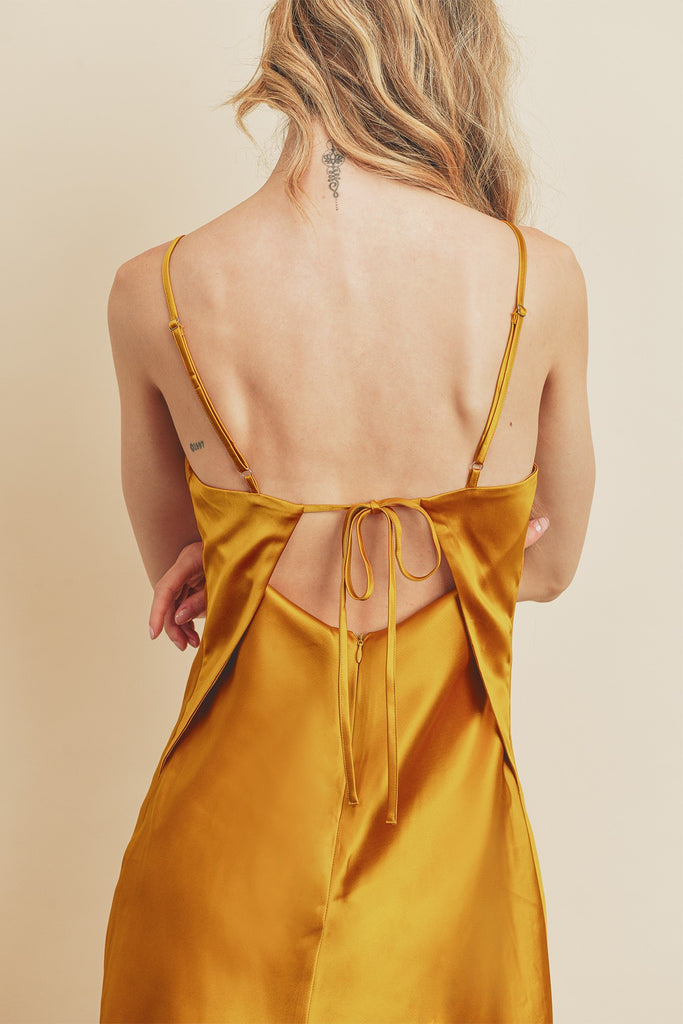 Sleeveless Satin Mini Dress