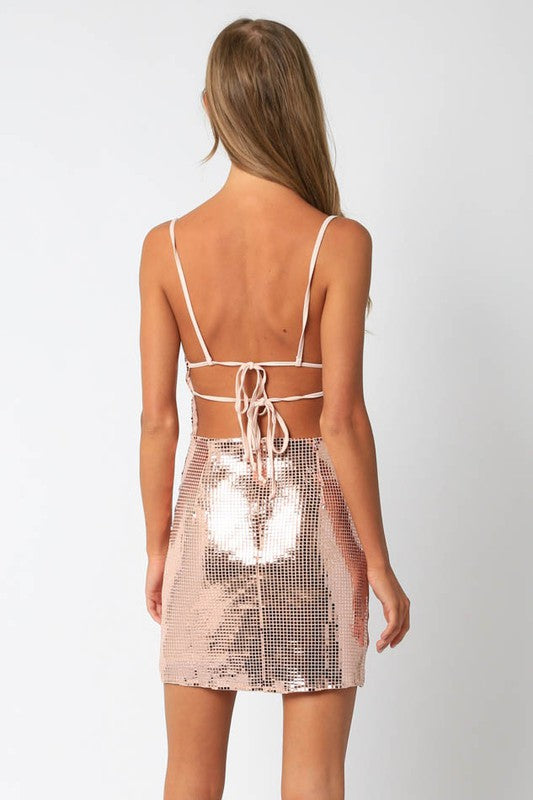 Shiny Slinky Mini Dress