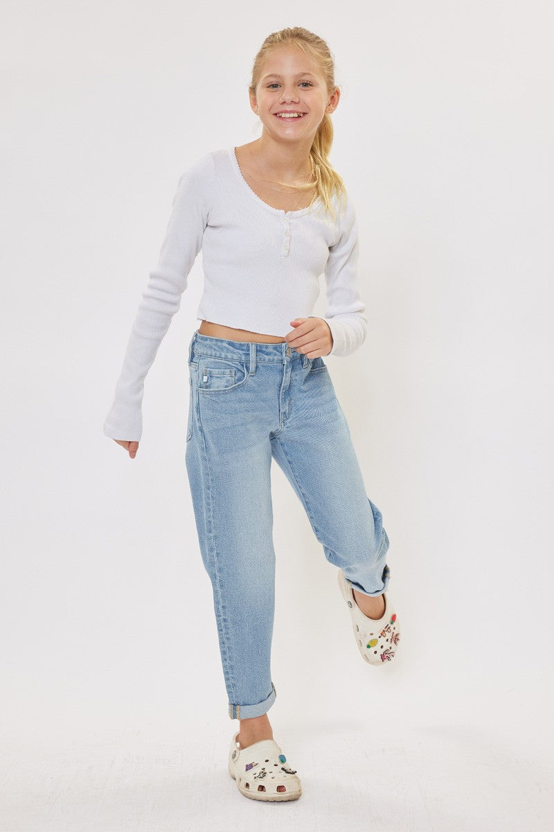 Kids Mini Mom Fit Jeans Tweens - KC USA