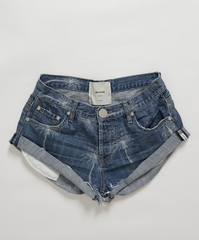 Ocean Blue Malibu Bandit Denim Shorts - One Teaspoon