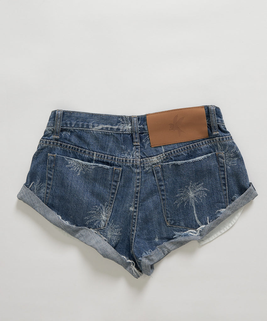 Ocean Blue Malibu Bandit Denim Shorts - One Teaspoon