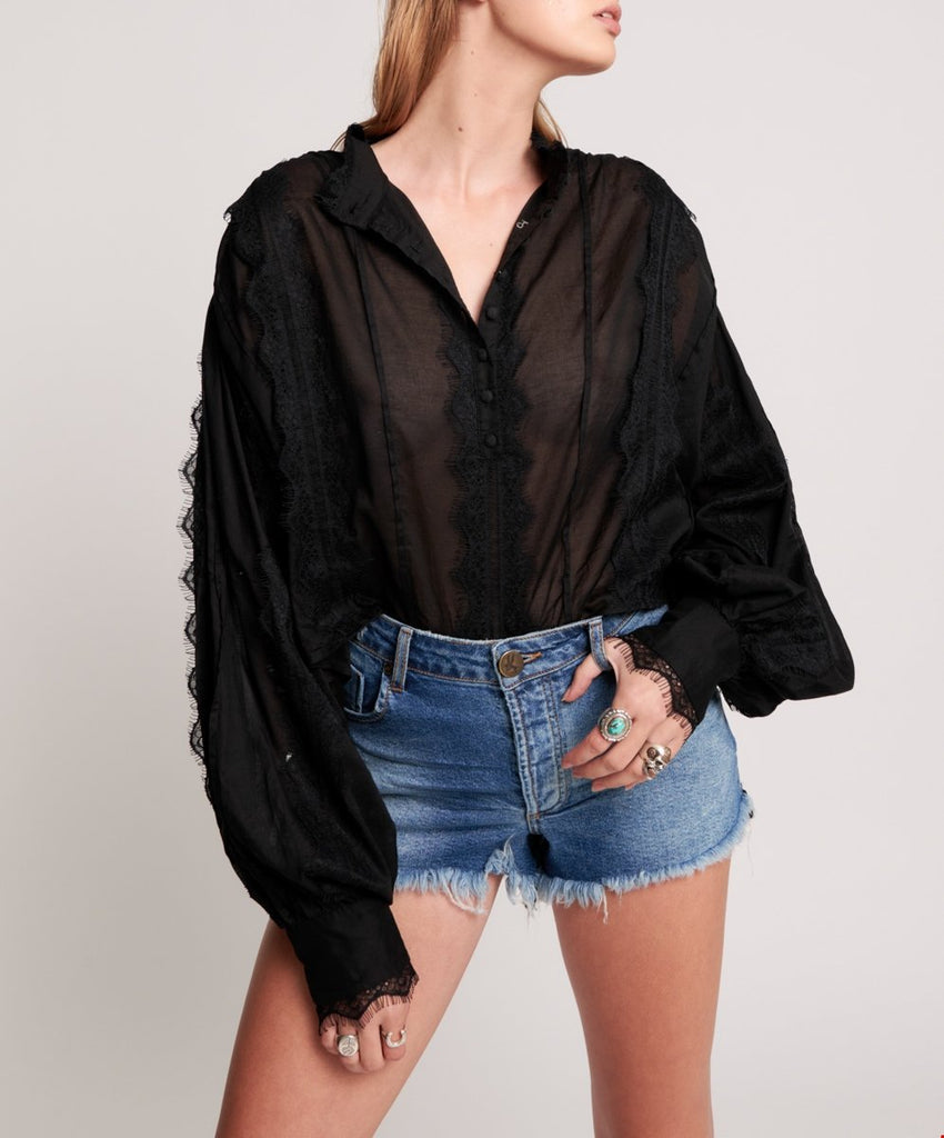 Soho Blue Bonita High Waist Denim Short