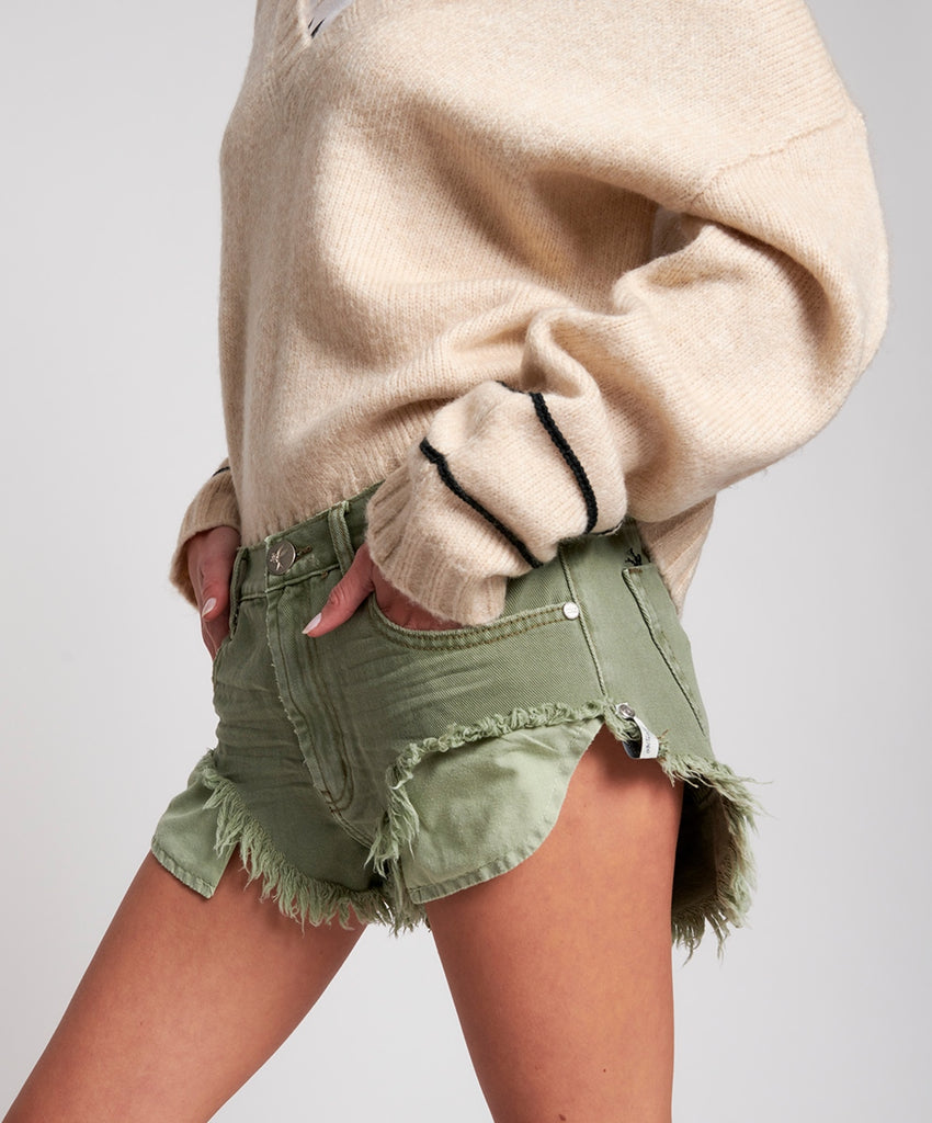 Super Khaki Rollers Denim Short - One Teaspoon