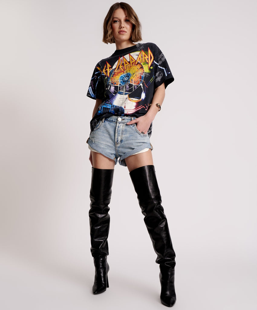 Hendrixe Bandits Low Waist Denim Shorts - One Teaspoon