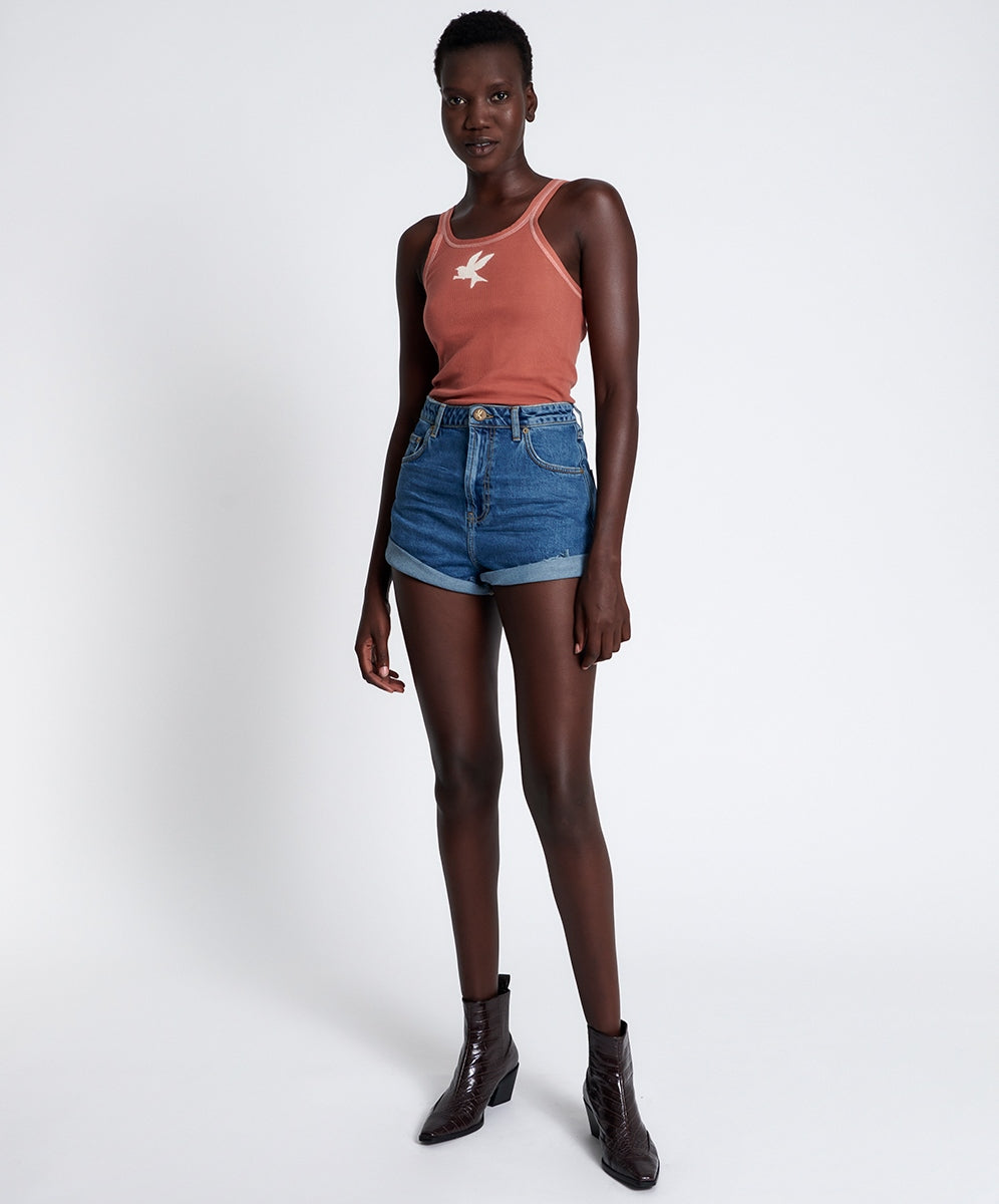 Rosewood High Waist Bandit Shorts - One Teaspoon