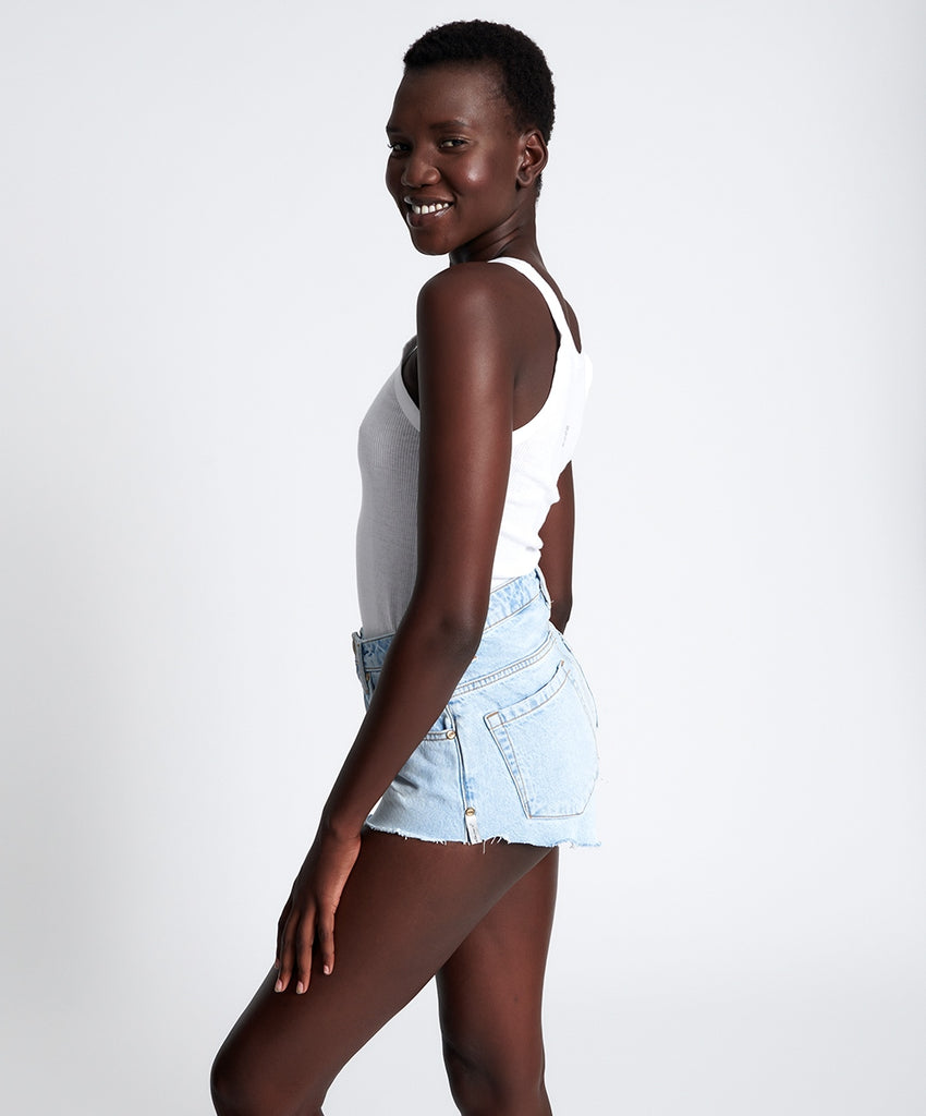 Best Blue The One HW Denim Short - ONE TEASPOON