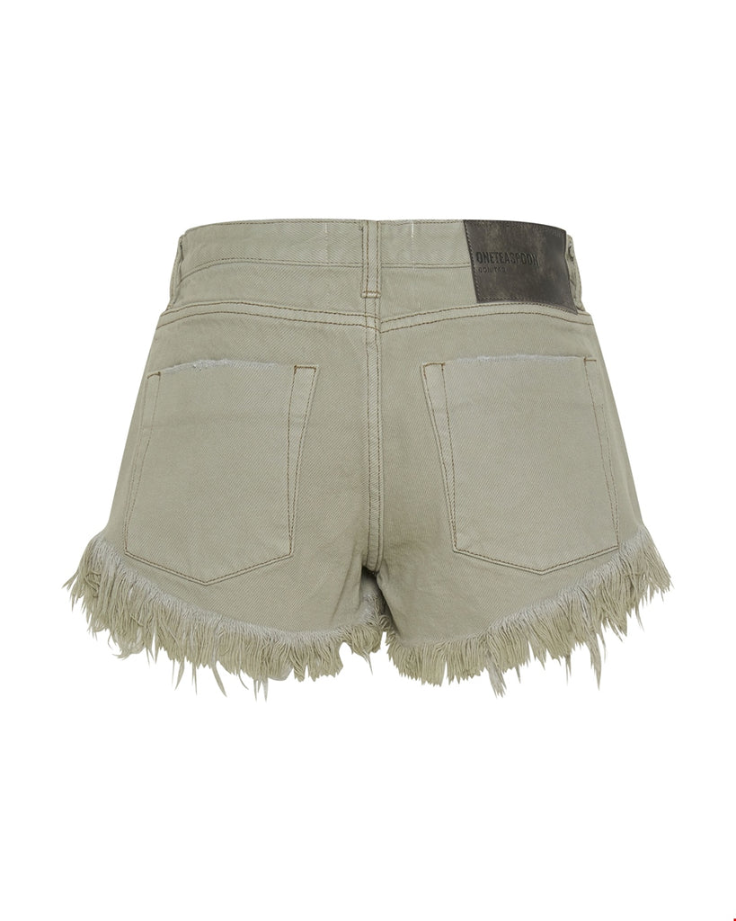 Faded Khaki Bonita Low Waist Denim Short- ONE TEASPOON