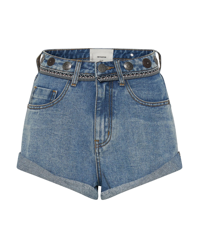 HOLLYWOOD HILLS BANDITS HIGH WAIST DENIM SHORT
