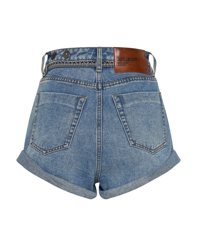 HOLLYWOOD HILLS BANDITS HIGH WAIST DENIM SHORT