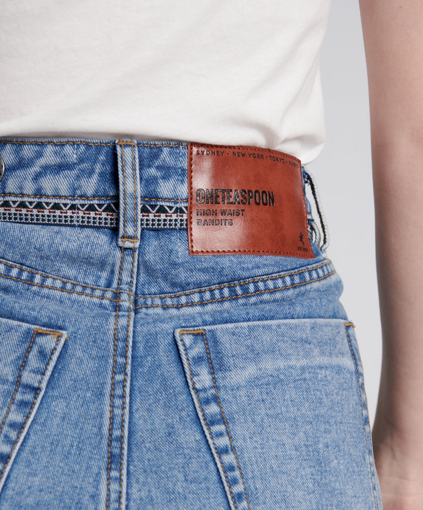 HOLLYWOOD HILLS BANDITS HIGH WAIST DENIM SHORT