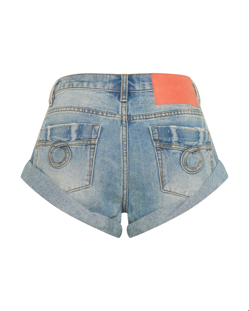 Sunbeach Blue Bandits Low Waist Denim Shorts - One Teaspoon