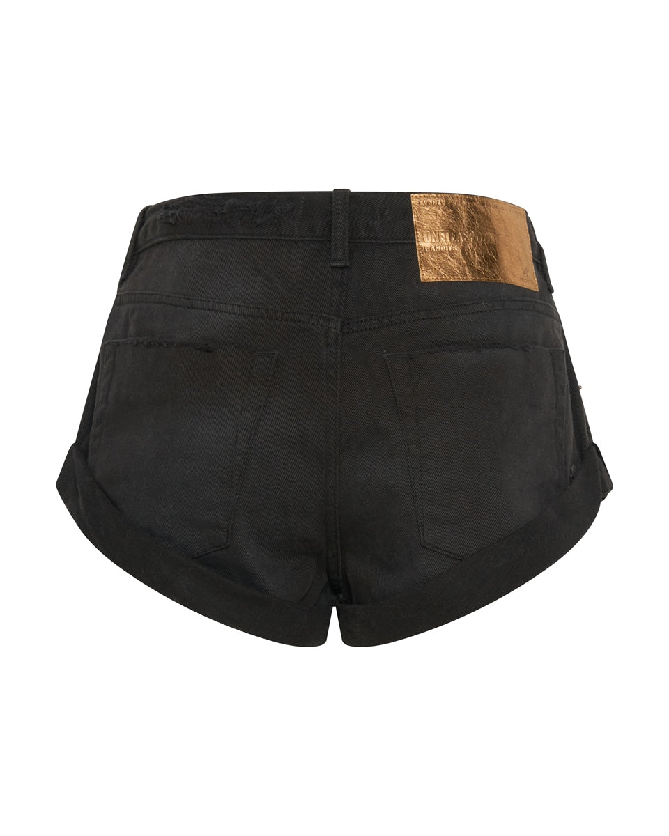 Black Oak Bandits Low Waist Denim Shorts - ONE TEASPOON