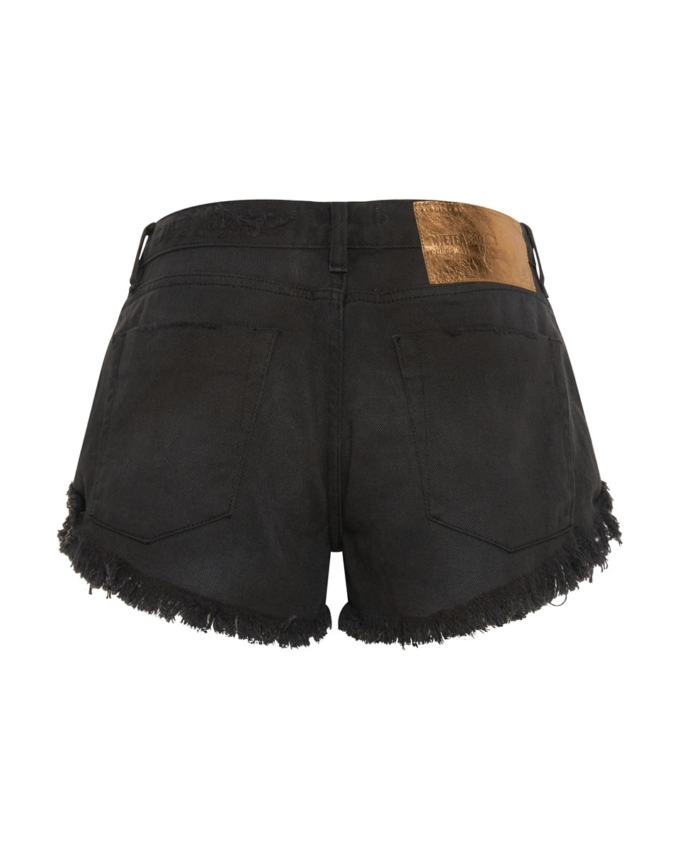 Black Oak Dukes Low Waist Mini Denim Shorts - ONE TEASPOON