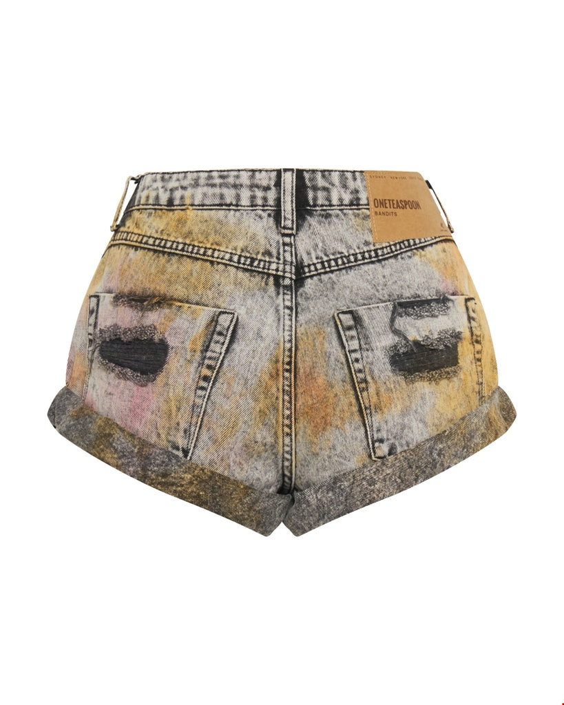 Sunset Acid Bandits Low Waist Denim Short
