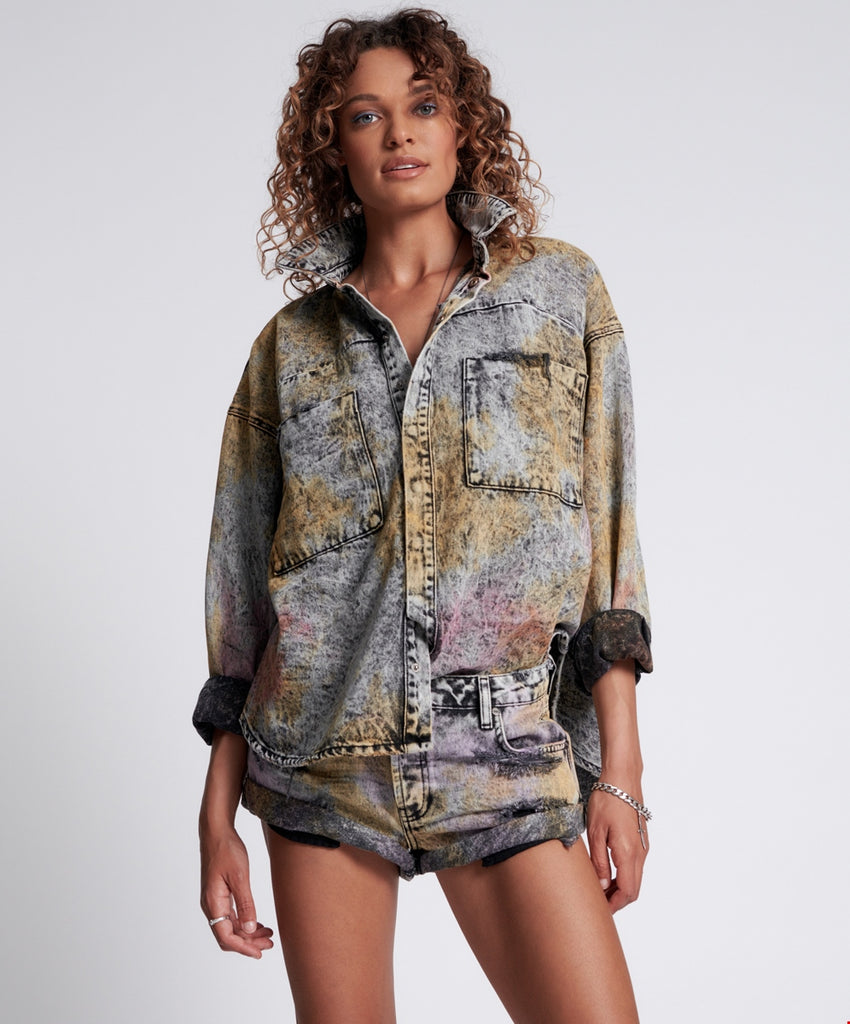 Sunset Acid Bandits Low Waist Denim Short