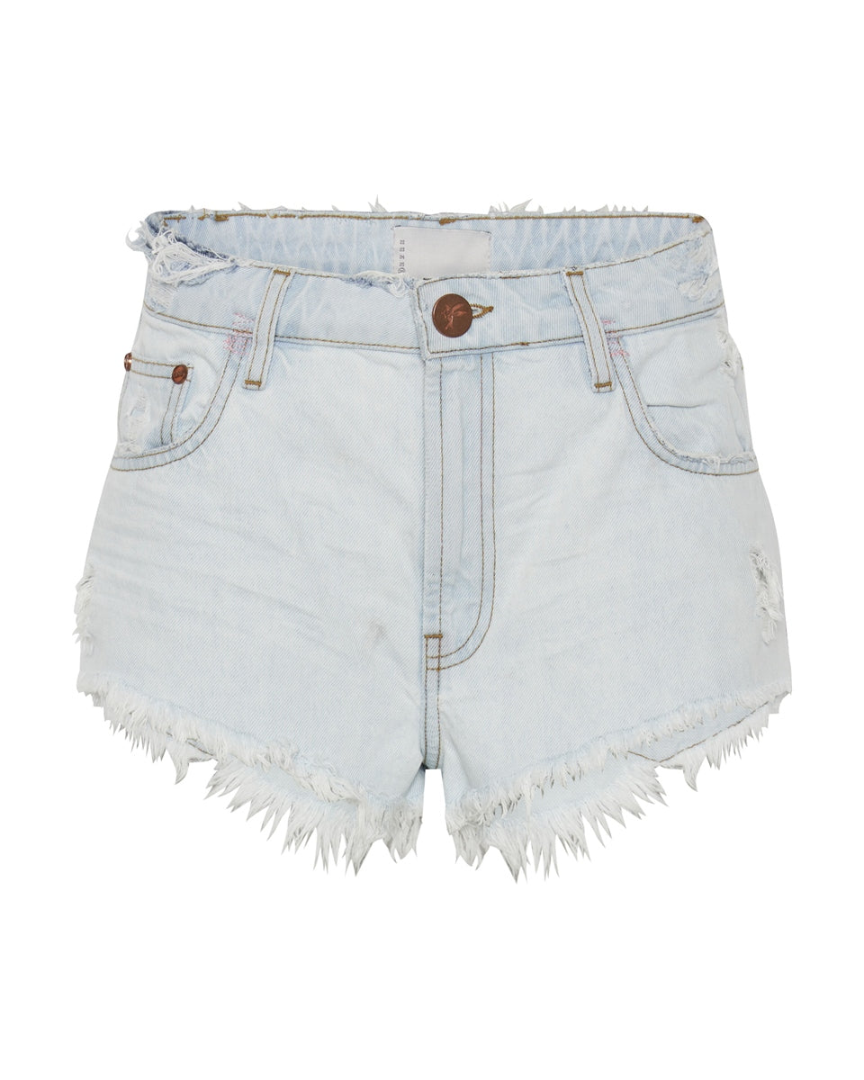 Bel Air Blue The One Fitted Cheeky Denim Shorts - One Teaspoon