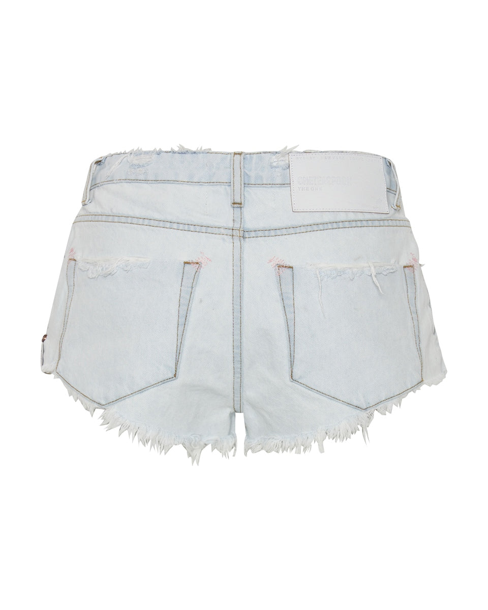 Bel Air Blue The One Fitted Cheeky Denim Shorts - One Teaspoon