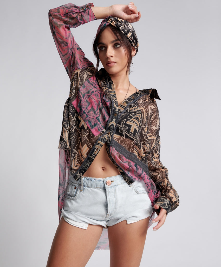 Bel Air Blue Bandits Low Waist Denim Shorts - One Teaspoon