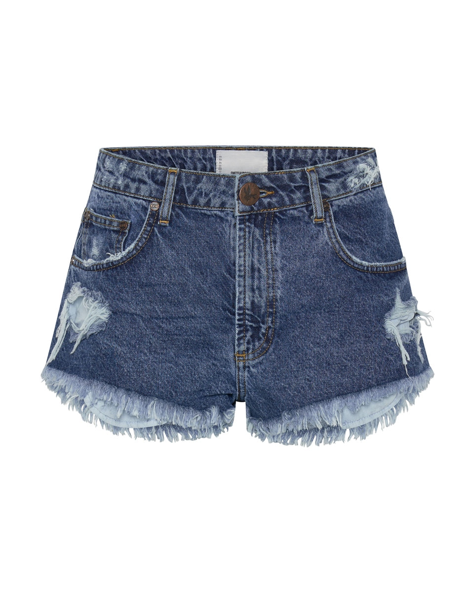 Rosewood The One Fitted Cheeky Denim Shorts - One Teaspoon