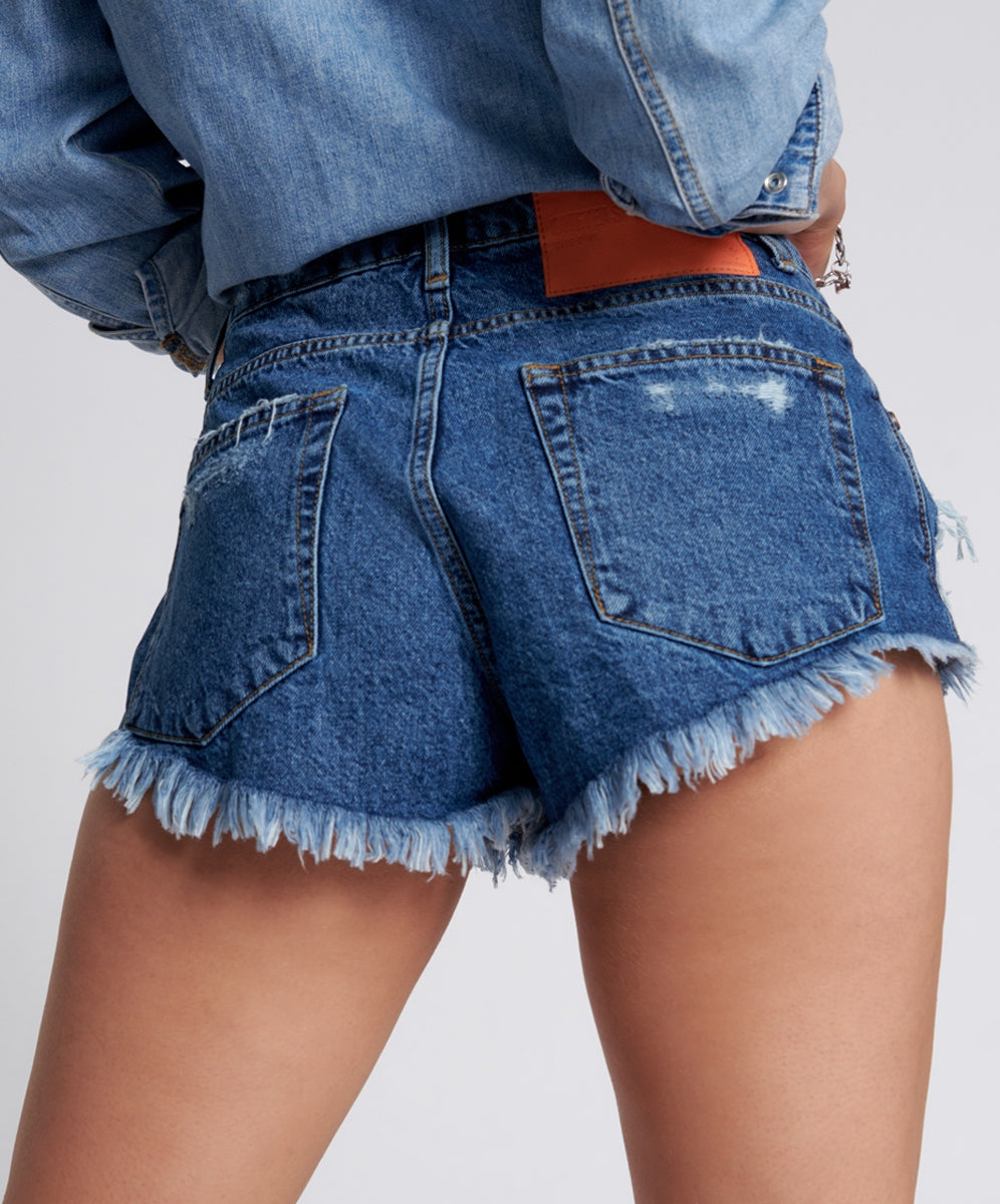 Rosewood The One Fitted Cheeky Denim Shorts - One Teaspoon