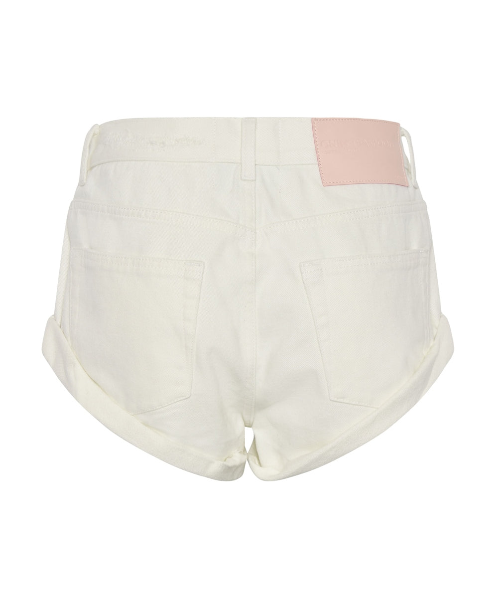 Soft White Bandits Low Waist Denim Shorts - ONE TEASPOON