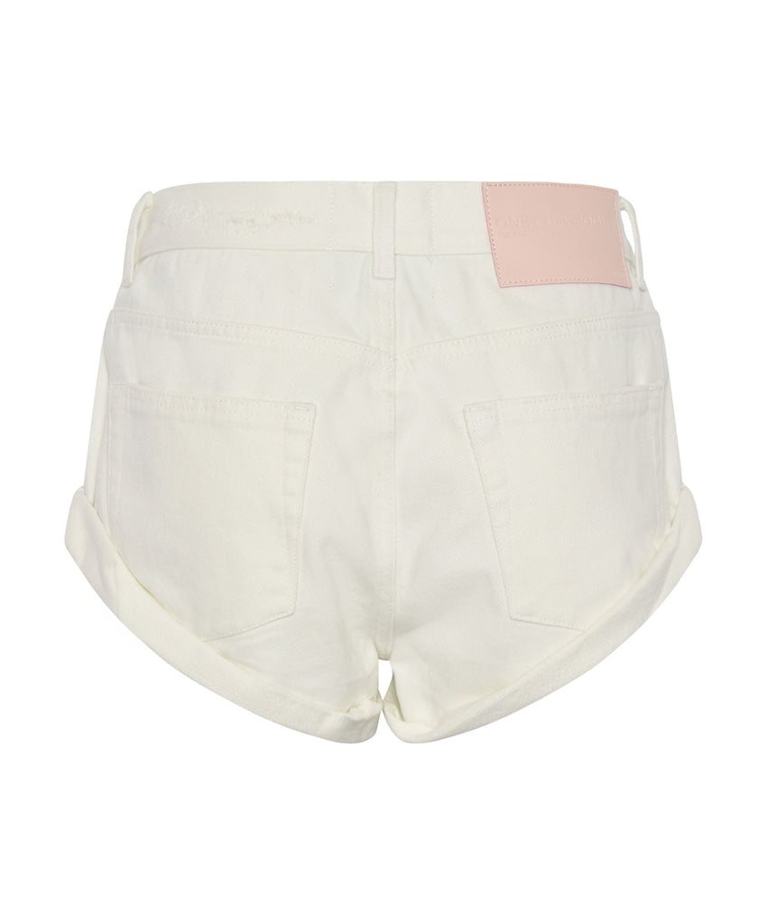 Soft White Bandits Low Waist Denim Shorts - ONE TEASPOON