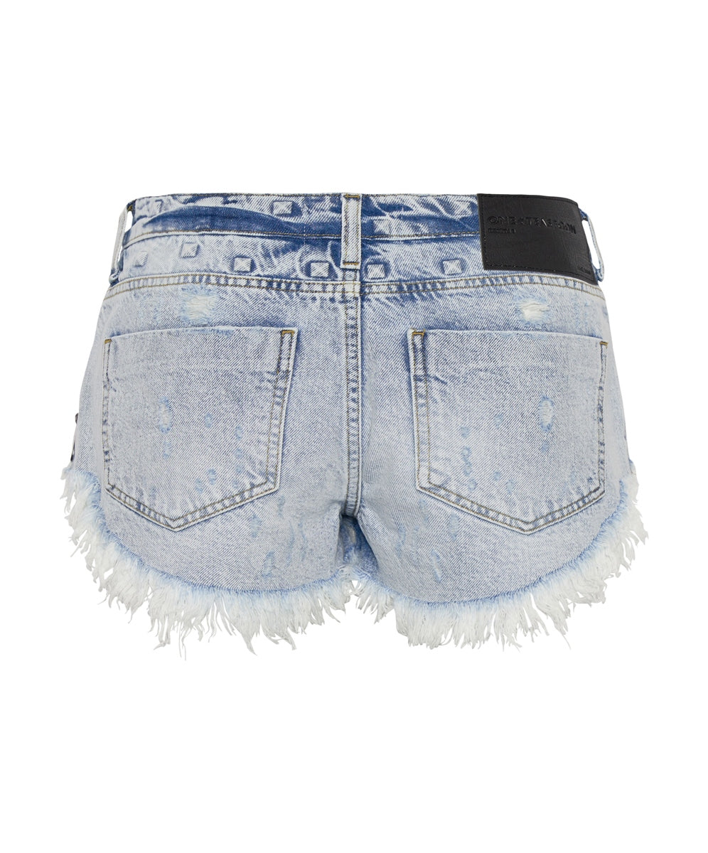 Riveted Bonitas Low Waist Denim Short - ONE TEASPOON